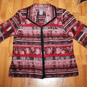 Women's open front metallic stitch dress jacket 16